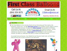 Tablet Screenshot of firstclassballoons.com